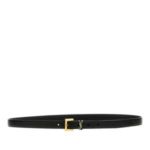 생로랑 메탈 YSL 로고 버클 가넷 가죽 벨트 612616DTI0W 1000