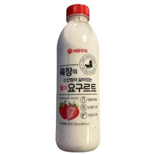 [에이알비티] [서울우유] 목장의 신선함이 살아있는 딸기 요구르트 750ml x 1개 46129-1
