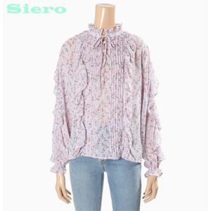 [시에로]핀턱프릴장식 플라워 블라우스 SG2SHF026