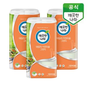 [깨끗한나라]데일리 키친타월 그린티 150매 24롤