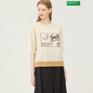 [베네통] 과일 손뜨개 자수 니트 BAKP58431