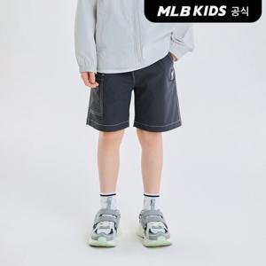 [MLB키즈 공식] 25SS 베이직 아웃도어 스티치 포인트 5부 팬츠 NY (Charcoal Grey) 7ASMB0553-50CGS