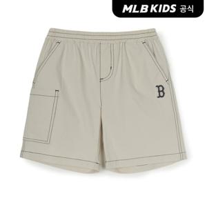 [MLB키즈 공식] 25SS 베이직 아웃도어 스티치 포인트 5부 팬츠 BOS (Mg.Cream) 7ASMB0553-43CRM
