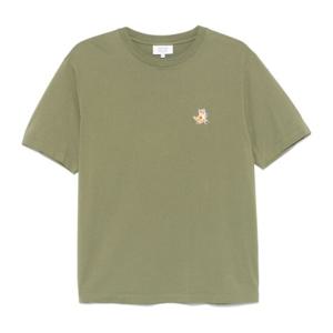 메종키츠네 자수 모스 그린 크루넥 반팔 티셔츠 MM00125 KJ0008
