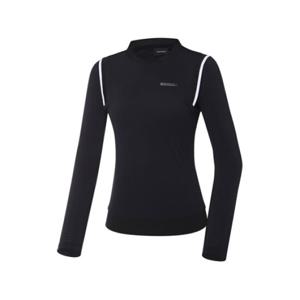 [와이드앵글] WWM23215Z1   여성 CO W.ICE 레이어드 라운드 티셔츠 L (Black)