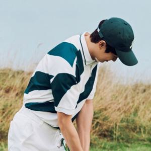 남성 웨이브 카라 반팔티셔츠 라이트옐로우(MQ221PTS42)
