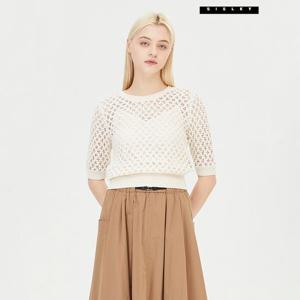 [시슬리] 로타 레이스 반팔 블라우스 SAWS39431