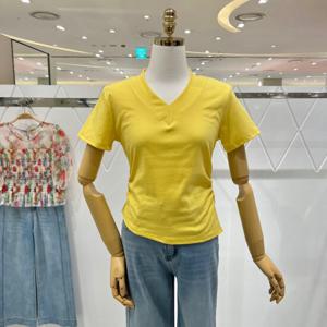 [밸리걸] 사이드 셔링 브이넥 티셔츠 225950