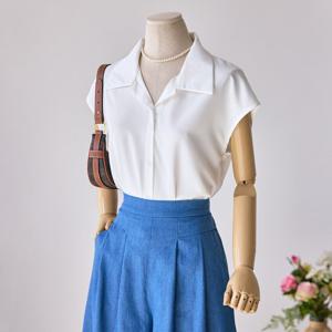 [커스텀에이블]오픈 카라 가오리 블라우스_T2504BL612B