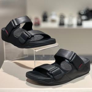 핏플랍 25S/S 고목 레더 남성 슬라이드 슬리퍼 FFSO5E737BK 블랙