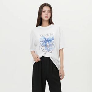 [랩]리본 디지털프린팅 반팔티셔츠(AR2CT474)