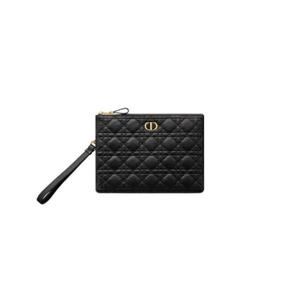 디올 미디움 카로 데일리 파우치 블랙 서플 S5089UWHC-M900