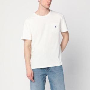 POLO RALPH LAUREN 화이트 코튼 티셔츠 710964511002CO/Q_POLOR-NE