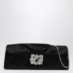ROGER VIVIER 버클이 달린 블랙 새틴 에플로레센스 클러치 백 RBWANVC0200RS0/Q_ROGVI-B999