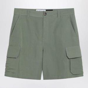 LOEWE Sage green cargo shorts in linen blend H616Y1AX11CO/Q_LOEW-8727
