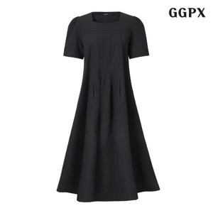 [지지피엑스]벌룬 스퀘어넥 핀턱 원피스 (GPBOW039D)