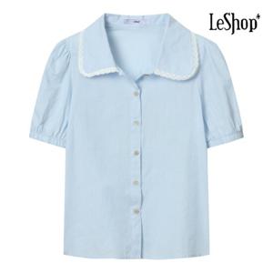 르샵  레이스 라운드 카라 반팔 블라우스 (BP5BL017A)