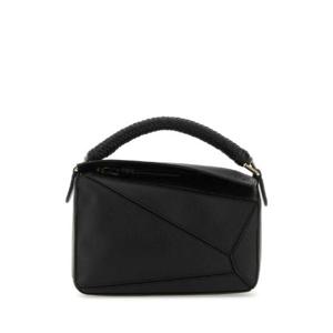 LOEWE Black leather small Puzzle handbag A510S21XAE BLACK