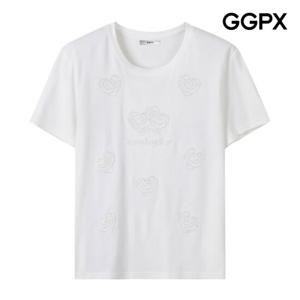 [GGPX] 로맨틱 로즈 큐빅 반팔 티셔츠 (GP5TS038F)