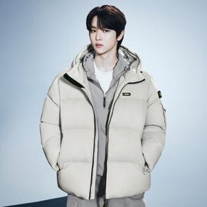 내셔널지오그래픽 남여공용 골든몰 숏 구스 후드 다운 점퍼 N244UDW120