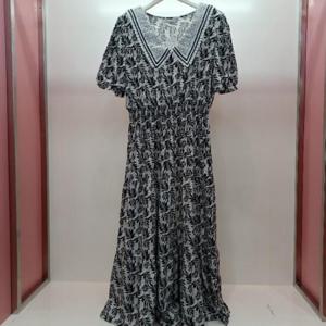 Latium HC06 브이넥 레이스 카라 스모크 밴딩 캉캉 시원한 롱원피스 T2523op33I