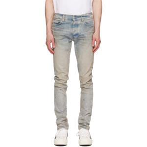 아미리 청바지 블루 스택 데님 진 252886M186025