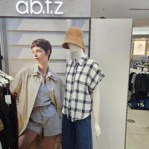 Ab.f.z DP01 소프트쿨체크반팔셔츠블라우스 AFZ3HB33