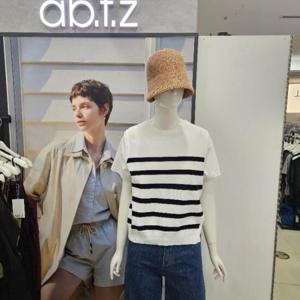 Ab.f.z DP01 레이어드소매줄무뉘반팔니트 AFZ2HW55