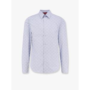 GUCCI Cotton and silk shirt with all-over GG logo 835667