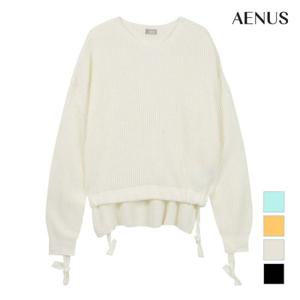 [NII]여성 끈장식 루즈핏 라운드 니트_AW19FSW101