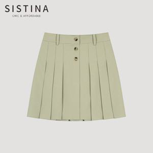 [SISTINA] 인기 버튼 플리츠 미니 스커트_AWWSKO11030_BE