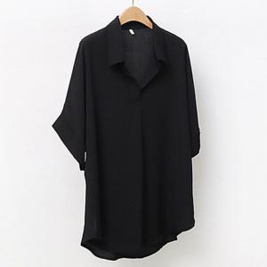 [아이우먼]빅사이즈사랑해요 5181L407 아이덴티반오픈블라우스 WW