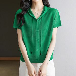 [커스텀에이블]캥거루 후드 반팔 가디건_C2406CD016B_D