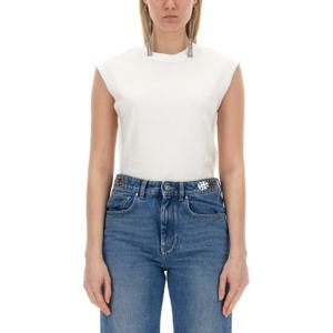 파코라반 슬리브리스 크루넥 코튼 티셔츠 24EJTE157CO0508 P100