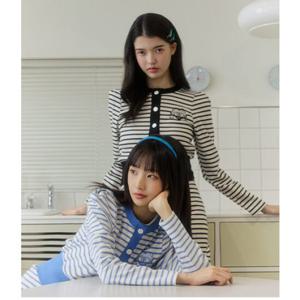 [에고이스트] ER2OCG04 [BLUE LABEL] 하트자수 스트라이프 크롭 가디건