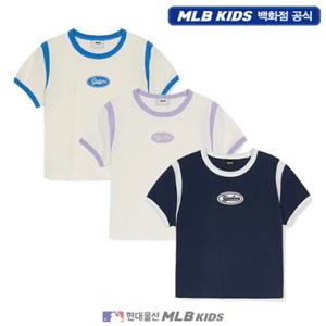 [MLB키즈US] (7FTSV0153) 여아 바시티 라운드 로고 크롭 티셔츠 아동티셔츠 키즈티셔츠