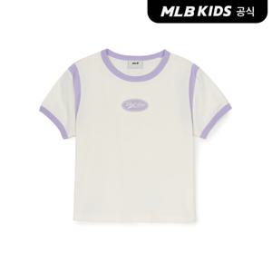 [MLB키즈 공식] 25SS 바시티 여아 라운드 로고 크롭 티셔츠 BOS (Cream) 7FTSV0153-43CRS