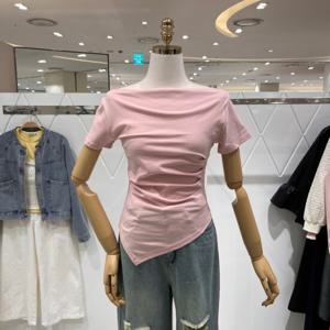 [밸리걸] 셔링 언발란스 티셔츠 224480