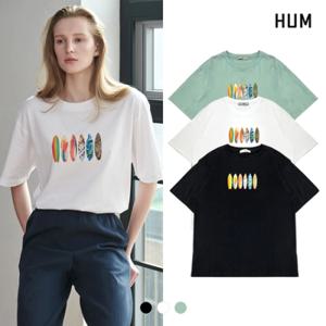 [HUM][HUM]유니) 서핑보드 프린트 반팔티셔츠(FHPMCTR776M)