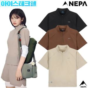 [네파][아이스테크쉘)(7L45432) 여성 아이스테크쉘 우븐 반팔 하프 집업티셔츠