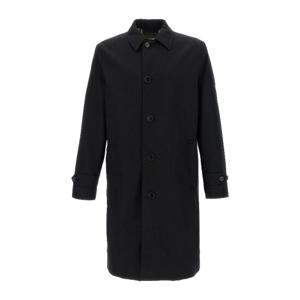 버버리 싱글브레스트 미디엄 카 코트 8101328 BLACK