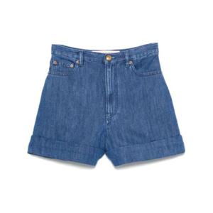 발렌티노 백 로고 패치 데님 쇼츠 1928565
