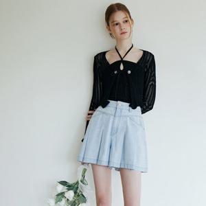 [에고이스트][BLUE LABEL] 플리츠 주름 데님 쇼츠 (ER2ODQ01)