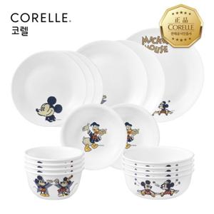 코렐 미키 빈티지 원형 4인 16P 홈세트