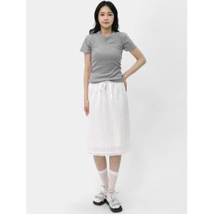 [엘케이트] 여자 스커트 미디 프릴 레이스 밴딩 치마 LIM001