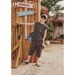 [블루테일]AZC1PT03CG 차콜그레이 소재믹스 린넨 6부 팬츠
