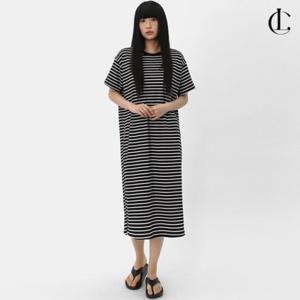 엘케이트 여자 반팔 원피스 데일리 스트라이프 롱원피스 LID014