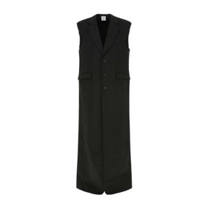 베트멍 롱 블랙 스트레치 울 코트 UE52CO400B BLACK 005
