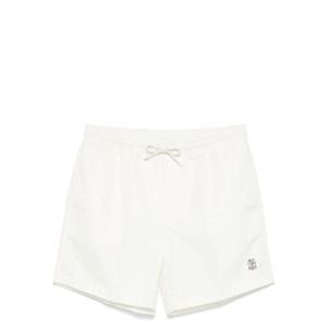 25 SS Brunello Cucinelli 로고 자수 스윔 쇼츠 MW817043C1337 TP432265991