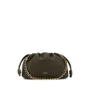 LOEWE Army green nappa leather medium Flamenco clutch A411FCRX02 DARKKHAKIGREEN